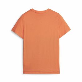 Camiseta de Manga Corta Infantil Puma Ess Block Negro Naranja 5-6 Años