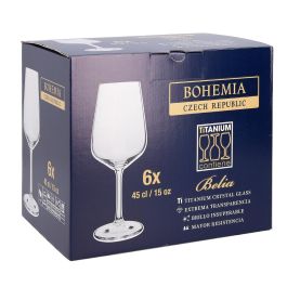 Caja 6 Copas Vino Cristalín Belia Bohemia 45 cL