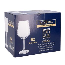 Caja 6 Copas Vino Cristalín Belia Bohemia 58 cL