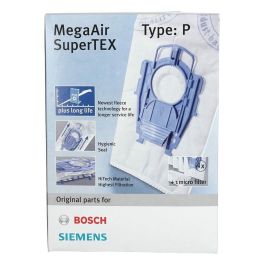 Bosch Bolsas de aspiradora Type P MegaAir SuperTEX para Siemens VS08 y Bosch BSG8 (4 bolsas, 1 filtro)