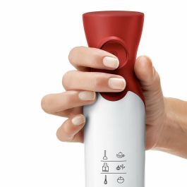 Bosch MSM64010 Batidora de Inmersión ErgoMixx 450W, Rojo/Blanco con Vaso Medidor y Cuchillas de Acero Inoxidable