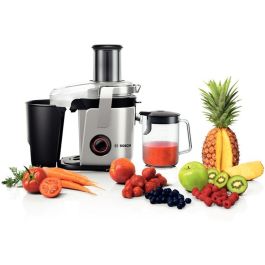 Bosch MES4000 Exprimidor VitaJuice 1000W con Contenedor de Pulpa 3L y Recipiente para Zumo 1.5L Negro/Plata