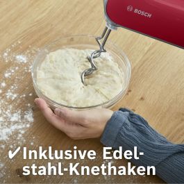 Bosch MFQ40303 Batidora de Mano Styline Colour, 500 W, 5 Velocidades, Varillas Batidoras, Ganchos Amasado, Rojo