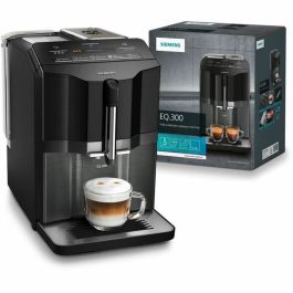 SIEMENS EQ.300 Cafetera espresso automática TI355209RW - Acero inoxidable oscuro y negro brillante - 1300 W - 15 bares - 5 bebidas