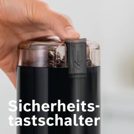 Bosch TSM6A013B Molinillo de Café Eléctrico 180W, Capacidad 75g (10 Tazas), Cuchillas Acero Inoxidable, Negro