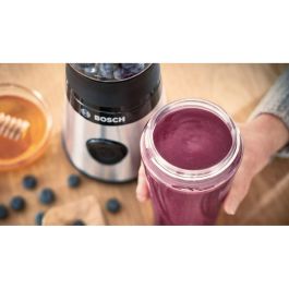 Bosch MMB2111M Batidora de Vaso VitaPower Serie 2, 450W, 0.6L, Picahielos, Acero Inoxidable/Negro
