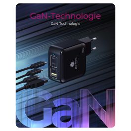 ICY BOX IB-PS1040-PD Cargador GaN 100W con 4 Puertos y Power Delivery 3.0 Negro