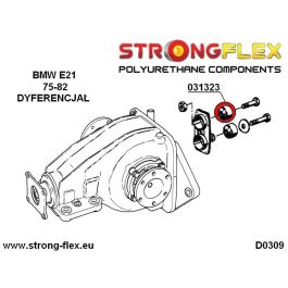 StrongFlex STF031323A Casquillo Soporte Diferencial Trasero Alta Flexibilidad Resistencia Carga Dinámica Abrasion Amplio Rango Temperatura Aceites Ácidos Solventes