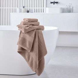 Today TOD3574641225452 Set de Dos Toallas para Baño fabricadas en algodón puro 100% con medidas de 50 x 90 centímetros en tonalidad Rosa Arena.