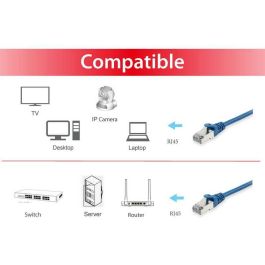 EQUIP 605536 Cable de Red Cat6 S/FTP, 10m, 2xRJ45, Azul, LSZH, Doble Blindaje, Conectores Chapados en Oro