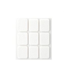 Inofix Pack 9 Fieltros Blancos Sintéticos Adhesivos 29x23mm Plasfix - Protegen Suelo y Silencian Ruido