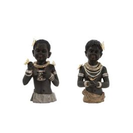 Figura Colonial DKD Home Decor Negro 18 x 35 x 20.5 cm (2 Unidades)