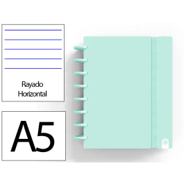 Carchivo Cuaderno Ingeniox Foam A5 80 Hojas Rayado Horizontal Menta Pastel