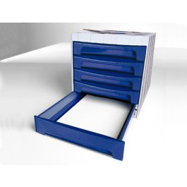 Fichero Cajones De Sobremesa Archivo 2000 305x370x215 mm Bandeja Organizadora Superior 5 Cajones Azul Opaco