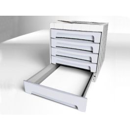 Fichero Cajones De Sobremesa Archivo 2000 305x370X215 mm Bandeja Organizadora Superior 5 Cajones Gris Opaco