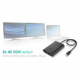 Adaptador DisplayPort a HDMI i-Tec C31DUAL4KHDMI Negro 4K Ultra HD