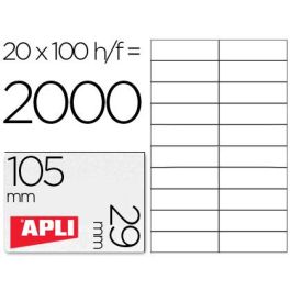 Apli Etiquetas Adhesivas 105x29 mm Inkjet-Láser C-Rectos 20 X 100H Blanco