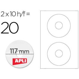 Etiqueta Adhesiva Apli 10603 Tamaño Cd-Rom 117 mm Para Fotocopiadora Laser Ink-Jet Caja Con 10 Hojas-20 Etiquetas Precio: 20.4369004598. SKU: B156BQLVFR