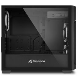 Sharkoon V1000 Mini Torre RGB Negra para PC Gaming, Ventana Lateral, compatible Micro ATX/Mini-ITX