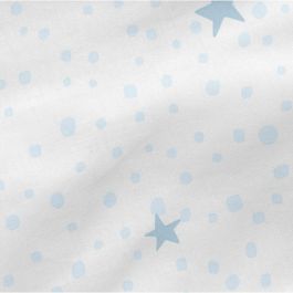 Sábana Bajera HappyFriday BASIC KIDS Azul Blanco 60 x 120 x 14 cm Estrellas