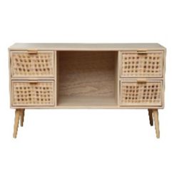 Mueble de TV DKD Home Decor Multicolor Natural Madera de Paulonia Madera MDF 120 x 42 x 60 cm