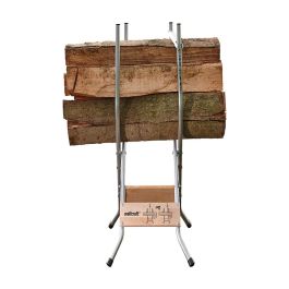 Wolfcraft Soporte para cortar leña con motosierras sb 60 5119000, plegado rápido, protección de cadena, 54x60x100 cm