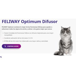 Feliway Optimum - Pack Ahorro 3 Recambios 48ml para Difusor Antiestrés Gatos, Calma Miedos y Reduce Marcaje por Orina durante 90 Días