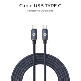 Cable USB-C a USB-C Subblim SUBCAB-C06002 2 m Negro