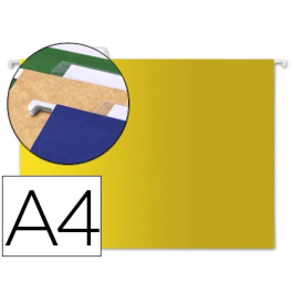 Liderpapel Carpeta Colgante A4 Amarilla Cartulina Kraft 250 g/m² con Visor y Varillas Metálicas Precio: 14.49999991. SKU: B15LEFJ9JG