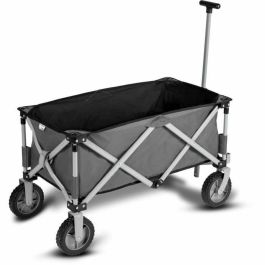 Kampa Trucker Trolley Carro Plegable de 4 Ruedas Gris - Carga 100kg y Ruedas Todo Terreno para Camping, Playa y Hogar