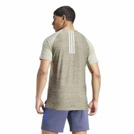 Camiseta de Manga Corta Hombre Adidas Gym+ 3 Bandas Marrón