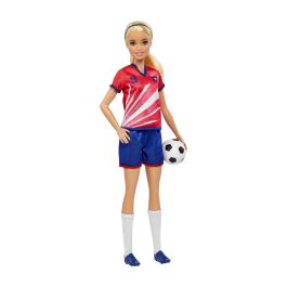 Muñeca Barbie Futbolista Camiseta Roja Hcn17 Mattel