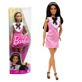 Muñeca Barbie Fashionista Vestido Tartán Rosa Hjt06 Mattel