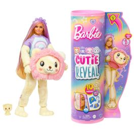 Barbie Hkr06 Cutie Reveal Muñeca León con Disfraz de Camiseta Cozy y Múltiples Accesorios de Revelación