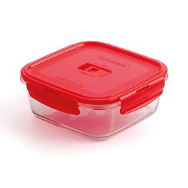 Recipiente Cuadrado Hermético Vidrio Pure Box Rojo Luminarc 16 cm- 122 cL Precio: 6.95000042. SKU: B1BZZM5D3E