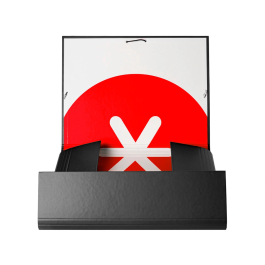 Antartik Carpeta Tres Solapas Cartón Forrado Negro DIN A4