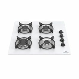 Continental Edison CECTG4VW1 Placa de Gas de Vidrio Blanco con 4 Quemadores