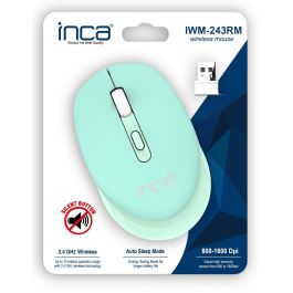 INCA IWM-243RM Ratón Inalámbrico 1600 DPI, Diseño Candy Azul, 2,4GHz