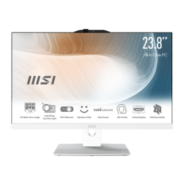 MSI Modern AM242P 12M Intel® Core™ i5 i5-1235U 60,5 cm (23.8") 1920 x 1080 Pixeles PC todo en uno 16 GB DDR4-SDRAM 512 GB SSD FreeDOS Wi-Fi 6E (802.11ax) Negro