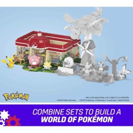 Mega Bloks HNT93 Centro Pokémon del Bosque: Kit de Ladrillos de Construcción para Fans Pokémon - Con Licencia Oficial