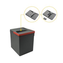 Emuca Contenedores para cajón de cocina Recycle con tapa anti olores, Altura 266, 1x15litros, Plástico gris antracita Precio: 18.49999976. SKU: B1E9WD8XJV