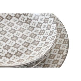 DKD Home Decor Vajilla Beige 18 Piezas Porcelana Apto Microondas Lavavajillas