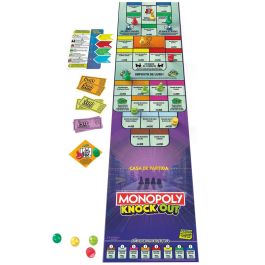 Juego monopoly knockout. desliza los peones para derrotar a tus rivales y ganar dinero.