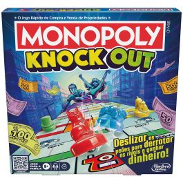 Juego monopoly knockout. desliza los peones para derrotar a tus rivales y ganar dinero.