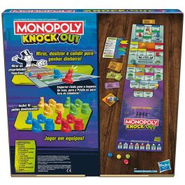 Juego monopoly knockout. desliza los peones para derrotar a tus rivales y ganar dinero.