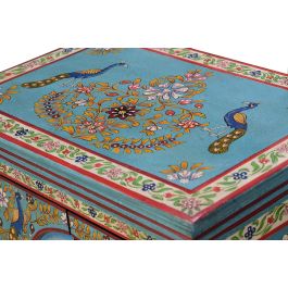 Giner Y Colomer Mesita de Noche en Madera de Mango Multicolor con 2 Puertas y Cajón