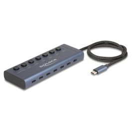 DeLOCK Hub USB-C 63410 con 7 Puertos USB 5 Gbps (6 Datos + 1 Datos/PD 20W), Metal Azul Precio: 93.68999992. SKU: B1AMJQ6QAR