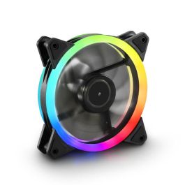 Sharkoon Ventilador Shark Blades PWM para Carcasa de PC 12 cm Negro, 1400 RPM, Silencioso, Iluminación Personalizable