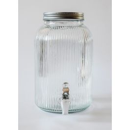 Inde Tarro Vidrio Dispensador con Grifo Lines 4L 15x26 cm