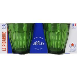 Duralex Set 4 Vasos Picardie 25 cl Verdes - Vasos de vidrio templado para bebida (12 Cajas)